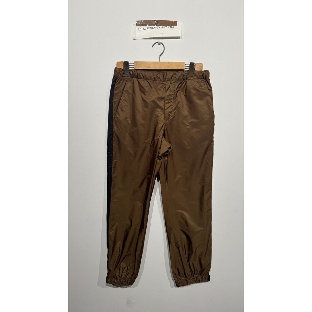 Prada Tan Stripe Nylon Track Pants - Size Medium